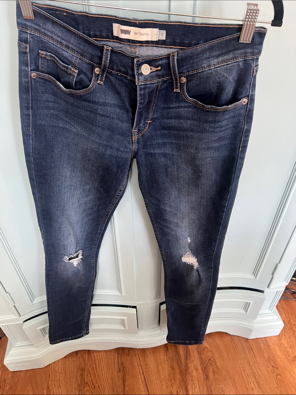 Levis low rise Skinny Distressed Women’s Jeans - Dark Blue